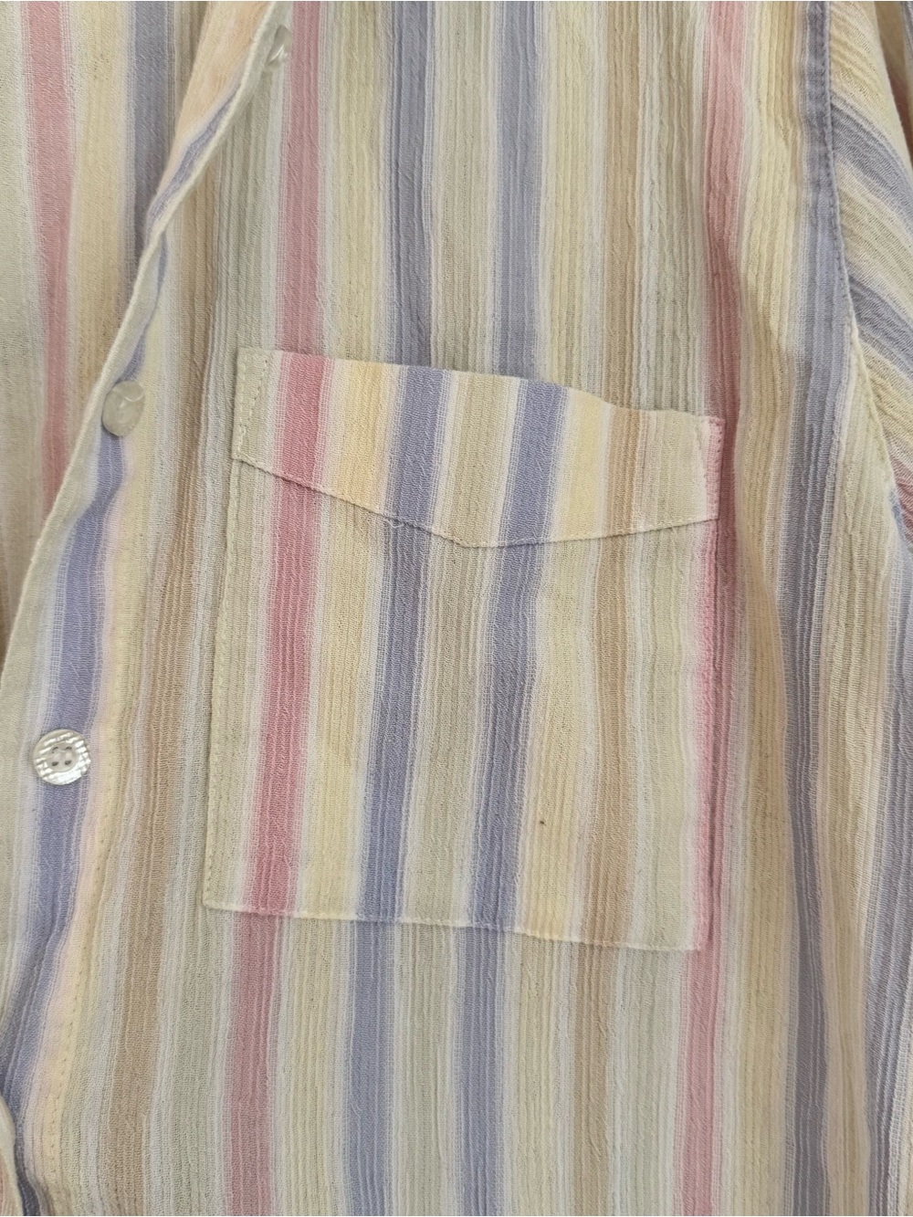 Alfred Dunner Pastel Multi-Stripe Short Sleeve Button Shirt - Picture 4 of 7
